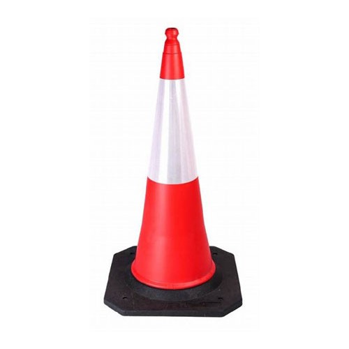 Red & Black 500mm Traffic Cone with Reflective Tape | HHMS